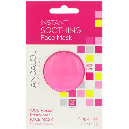 Andalou Naturals - Instant Soothing, 1000 Roses Rosewater Face Mask, .28 oz (8 g)