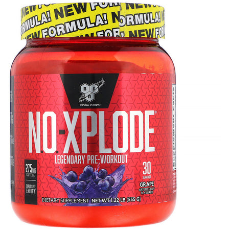 BSN - N.O.-Xplode, Legendary Pre-Workout, Grape, 1.22 lbs (555 g)5 g)