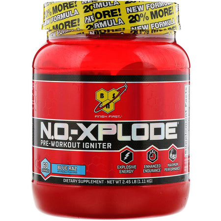 BSN - N.O.-Xplode, Pre-Workout Igniter, Blue Raz, 2.45 lbs (1.11 kg)