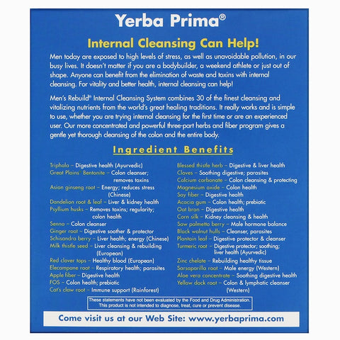 Yerba Prima - Men's Rebuild Internal Cleansing, 3 Part Program