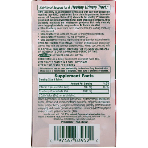 Natures Plus - ULTRA CRANBERRY 1000 MG S/R TAB 90