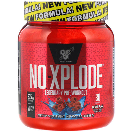 BSN - N.O.-Xplode, Legendary Pre-Workout, Blue Raz, 1.22 lbs (555 g)