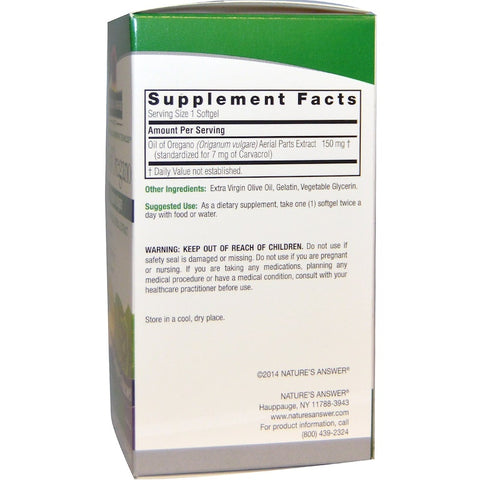 Nature's  Answers - Oil Of Oregano - 90  Softgels