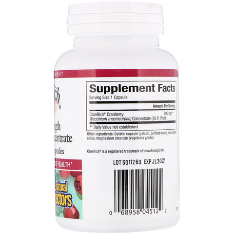 Natural Factors - CranRich, Super Strength, Cranberry Concentrate, 500 Mg,  - 90 Capsules