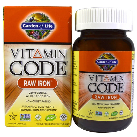Garden Of Life - Vitamin Code, RAW Iron, 30 Vegan CAPSULES