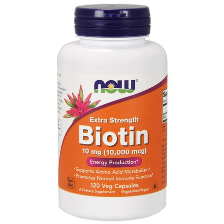 Now Foods - BIOTIN 10MG (10,000mcg)  120 Veg Capsules