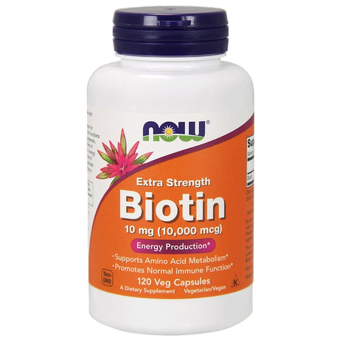 Now Foods - BIOTIN 10MG (10,000mcg)  120 Veg Capsules
