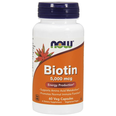 Now Foods - BIOTIN 5000mcg 60 Veg Capsules