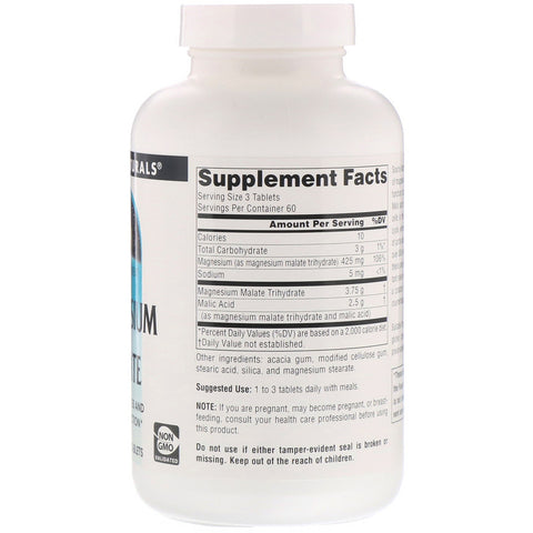 Source Naturals - Magnesium Malate 1250 Mg - 180 Tablet