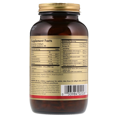 Solgar - EFA 1300 Mg Omega 3-6-9 Softgels    - 120 Softgels