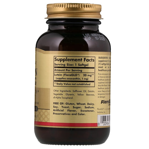 Solgar - Lutein 20 Mg Softgels - 60 Softgels