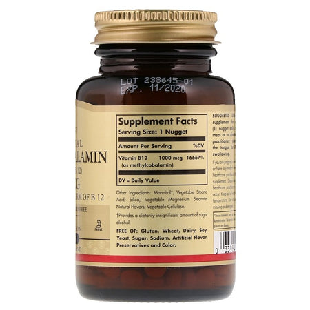 Solgar - Methylcobalamin (Vitamin B12) 1000 Mcg Nuggets - 60