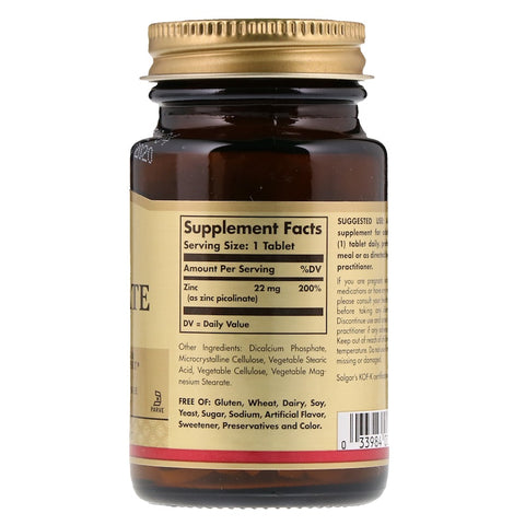 Solgar - Zinc Picolinate 22 Mg Tablets  - 100