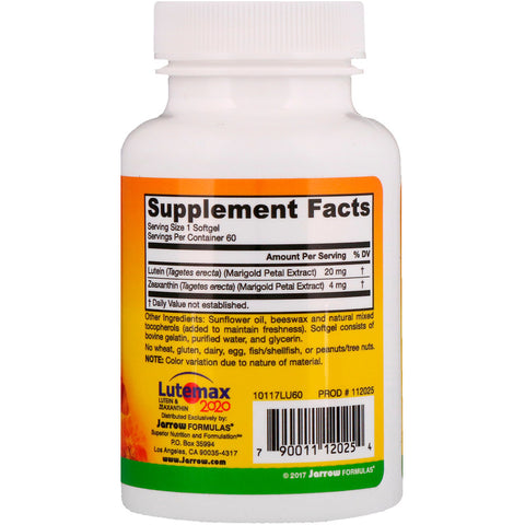 Jarrow - Lutein 20 Mg  - 60 Softgels