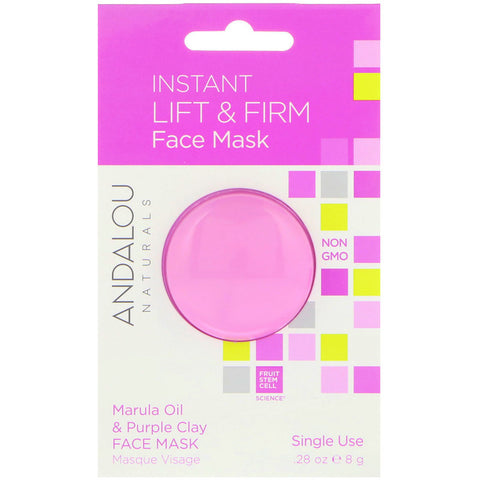 Andalou Naturals - Instant Lift & Firm, Marula Oil & Purple Clay Face Mask, .28 oz (8 g)