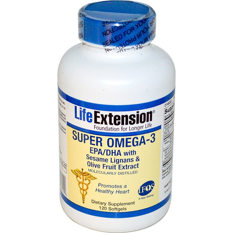 Life Extension - Super Omega-3, EPA/DHA with Sesame Lignans & Olive Fruit Extract, 120 Softgels