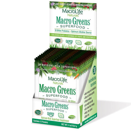 Macrolife Naturals - MACRO GREENS To Go Packets - 9.4g/12 Packets