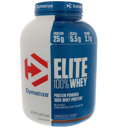 Dymatize - ELITE 100% WHEY, Chocolate Fudge - 5 Lb (2.3 Kg)