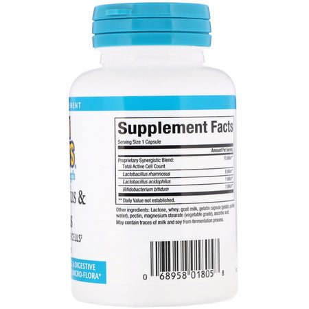 Natural Factors, Acidophilus & Bifidus, Double Strength, 10 Billion Active Cells, 180 Capsules