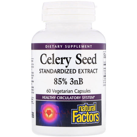 Natural Factors, Celery Seed, Standardized Extract, 120 Vegetarian Capsules