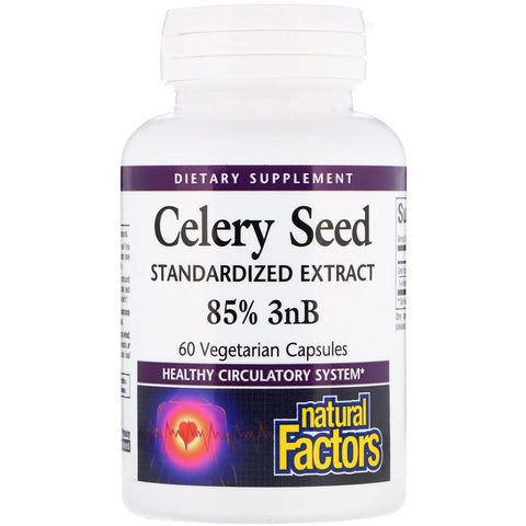 Natural Factors, Celery Seed, Standardized Extract, 120 Vegetarian Capsules