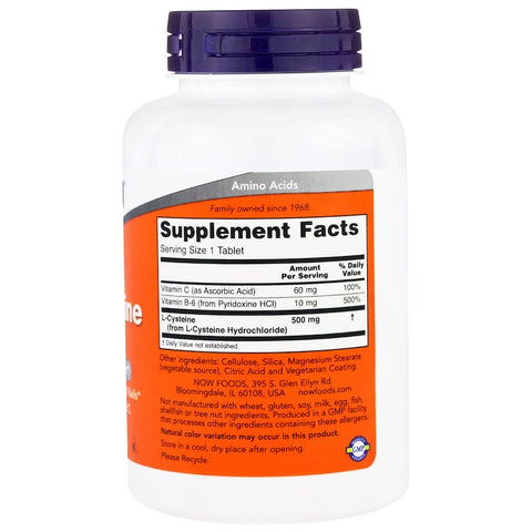 Now Foods - L-Cysteine, 500 mg, 100 Tablets
