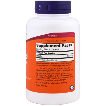 Now Foods - IInositol Capsules, 500 mg, 100 Capsules