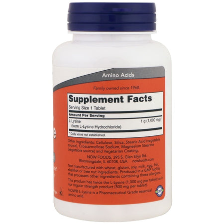 Now Foods - L-LYSINE 1000mg 100 TABS