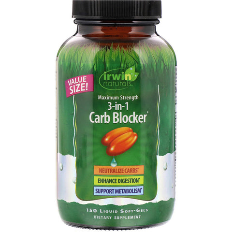 Irwin Naturals - Maximum Strength 3-in-1 Carb Blocker - VALUE SIZE - 150 softgels