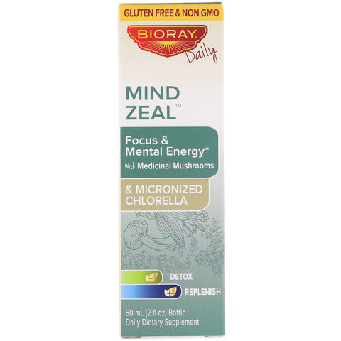 Bioray - Mind Zeal  Focus & Mental Energy, Alcohol Free, 2 fl oz (60 ml)