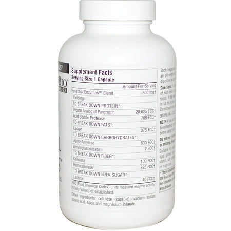 Source Naturals - Essential Enzymes® 500 Mg - 240 Capsules
