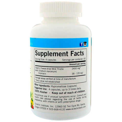 Eclectic Institute - Milk Thistle 600MG - Veg 240
