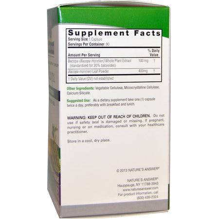 Nature's Answers - Bacopa 500 Mg - 90  V-Cap