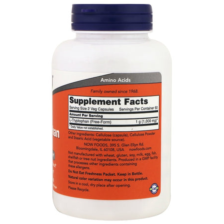 Now Foods - L-TRYPTOPHAN 500 MG - 120 Veg Capsules