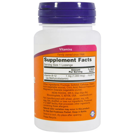 Now Foods - Methyl B-12, 1,000 mcg, 100 Lozenges