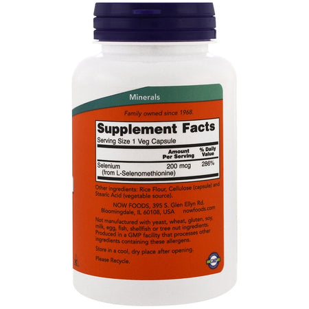 Now Foods - Selenium, 200 mcg, 180 Veggie Caps