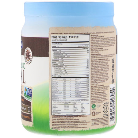 Garden Of Life - RAW Organic Meal, Organic Shake & Meal Replacement, Chocolate Cacao, 1.1 lbs (509g) POWDER