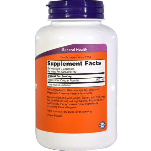 Now Foods - APPLE CIDER VINEGAR 450 MG 180 CAPS - 180 Capsules