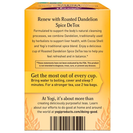 Yogi Tea - Roasted Dandelion Spice Detox, Caffeine Free, 16 Tea Bags, 0.85 oz (24 g)