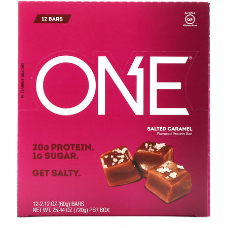 One Brands, One Bar, Salted Caramel, 12 Bars, 2.12 oz (60 g) Each