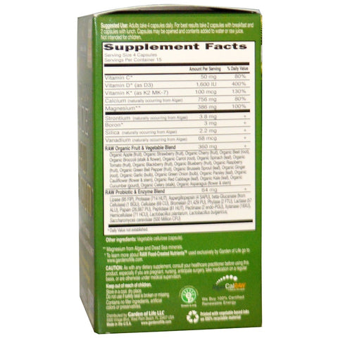 Garden Of Life - Vitamin Code, Raw Calcium, 60 UltraZorbe Vegetarian Capsules