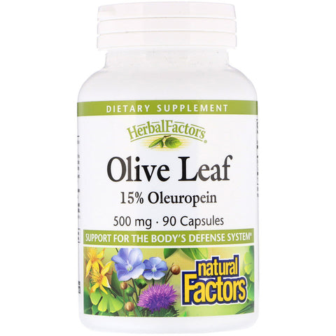 Natural Factors - Olive Leaf, 500 Mg, 90 Capsules
