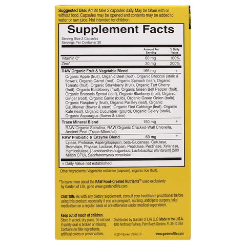 Garden Of Life - Vitamin Code, Raw Zinc, 60 Veggie CAPSULES