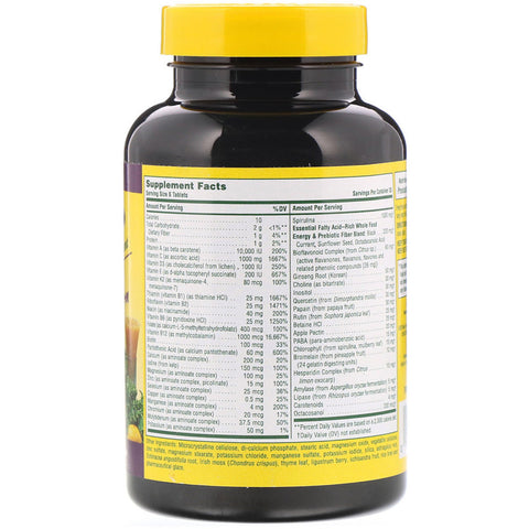 Natures Plus - Source of Life, Multi-Vitamin & Mineral Supplement, No Iron, 180 Tablets