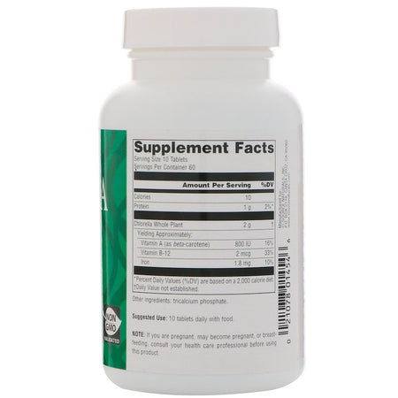 Source Naturals - Yaeyama Chlorella® 200 Mg - 600 Tablet
