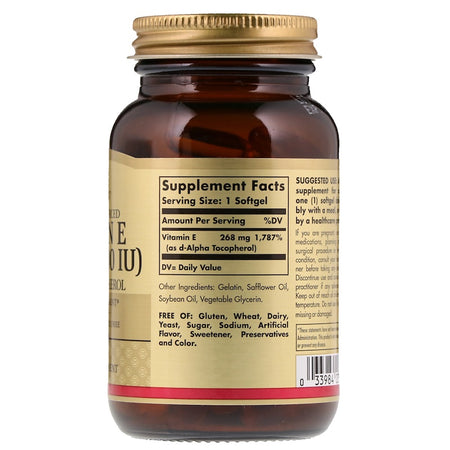 Solgar - Vitamin E 400 IU Alpha Softgels - 100 Softgels