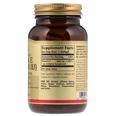 Solgar - Vitamin E 400 IU Alpha Softgels - 100 Softgels