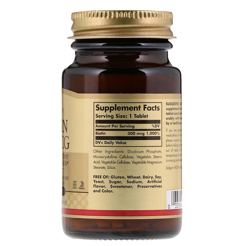 Solgar - Biotin 300 Mcg Tablets  - 100