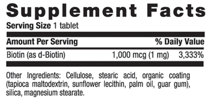 Country Life - BIOTIN 1000MCG. 100 - 100 Tablet