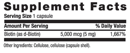 Country Life - HIGH POTENCY BIOTIN 5MG 60 CT - 60 Vegicaps